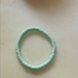 Mint Green Clay Bead Stretch Bracelet